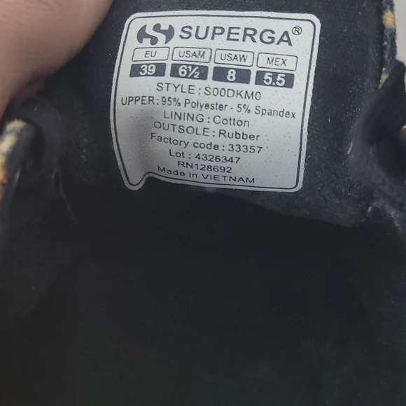 Superga 2750 Fanvelw Velvet Cognac Zebra Animal Print Sneakers Lace Up Size 8 - Picture 11 of 13